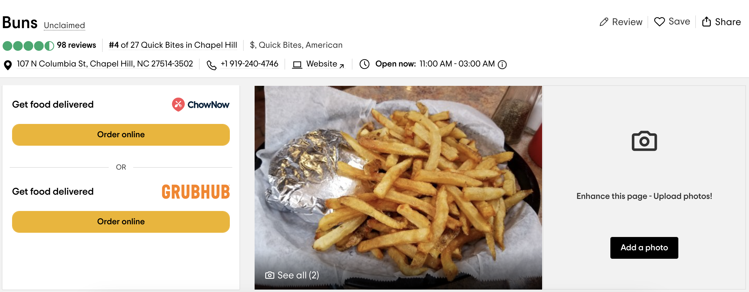 TripAdvisor Restaurant Rating Screenshot